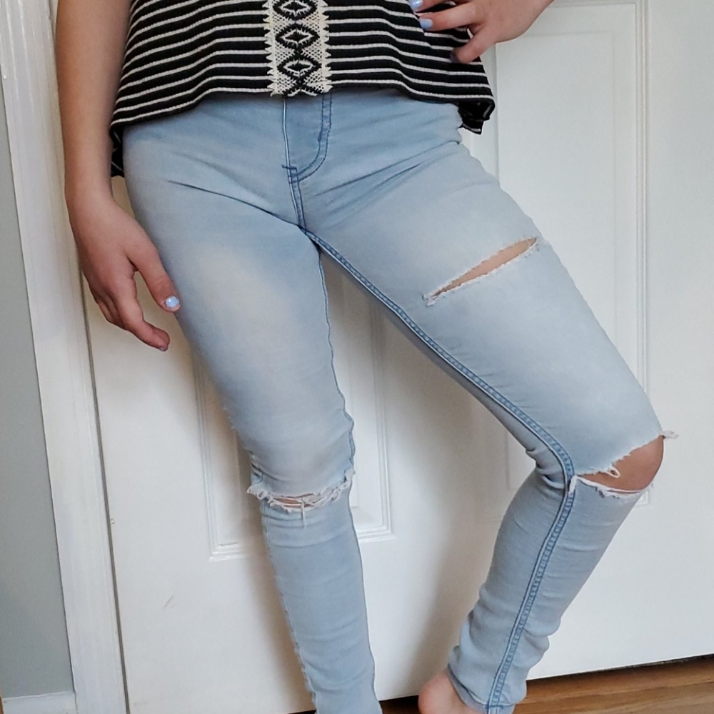 Girls ripped jeans